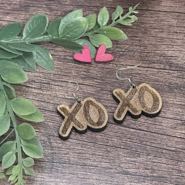 Hugs & Kisses  XO  Valentine s Dangle Earrings (Set of 2) on Sale