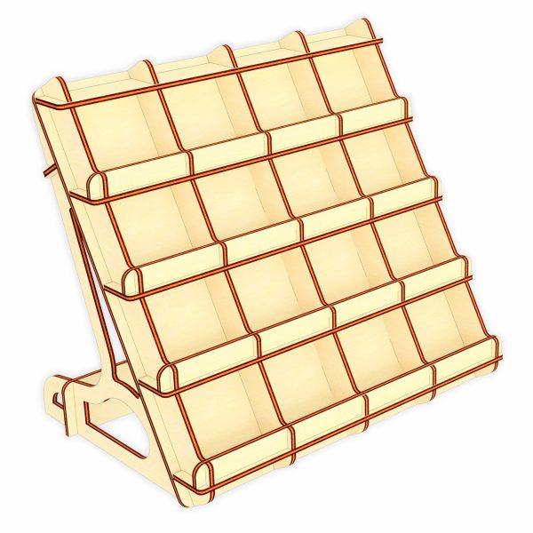 Tilted Counter Display Stand with 4 x 4 Cells Supply