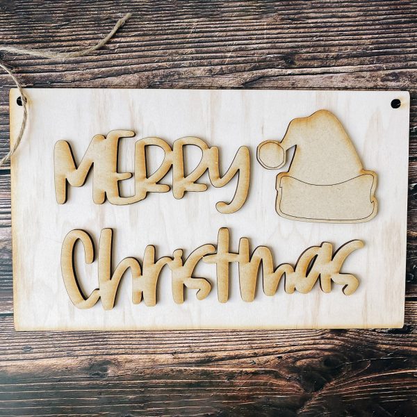 Santa Hat Greetings DIY Christmas Sign Supply