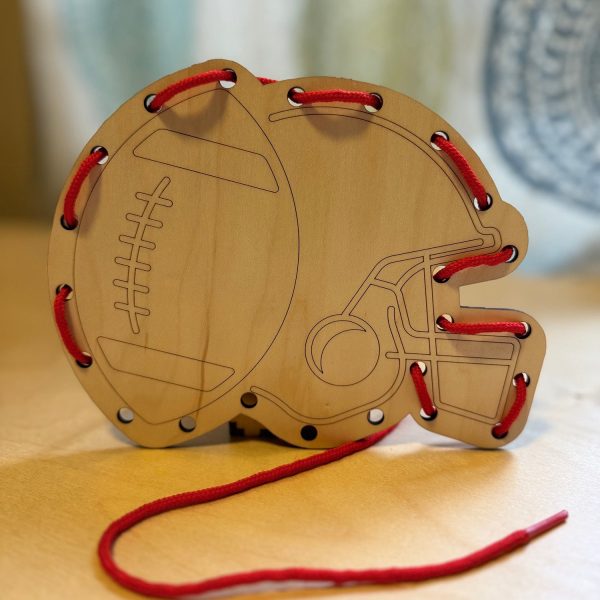 Sports-Themed Lacing Card - Football and Helmet Lacing Card on Sale