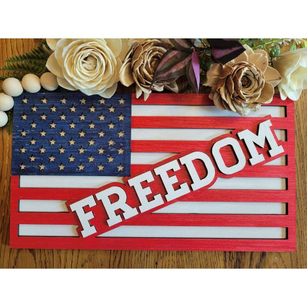 Layered Patriotic Home Decor -  Freedom Flag  Supply