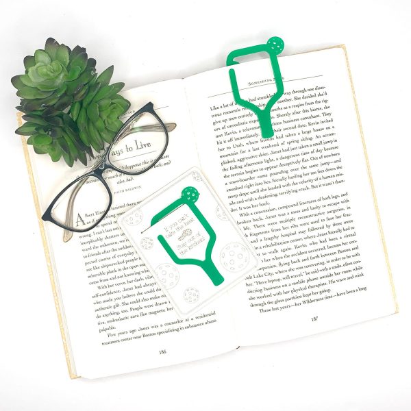 Pickleball-Shaped Bookmark with Card Backer - Paperclip - Snack Bag Closure Discount