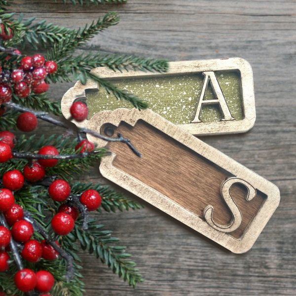 Customizable Letters A-Z Initials Tags -  Alphabet Keyring Tags   Stocking Tags   Gift Tags Discount