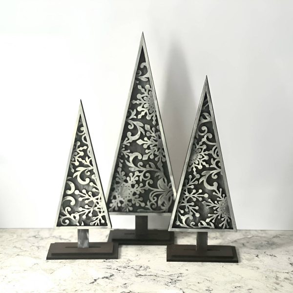 Snowflake Flourish Tree Shelf Sitter (Set of 3) Online