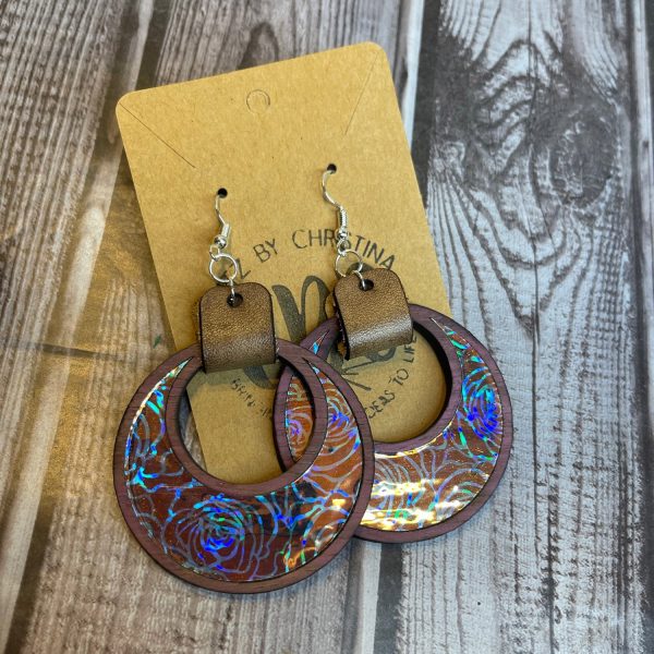 Rounded with Crescent Inlay Earrings Sale