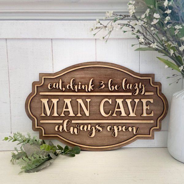 Man Cave Sign  Eat, Drink and Be Lazy  on Sale