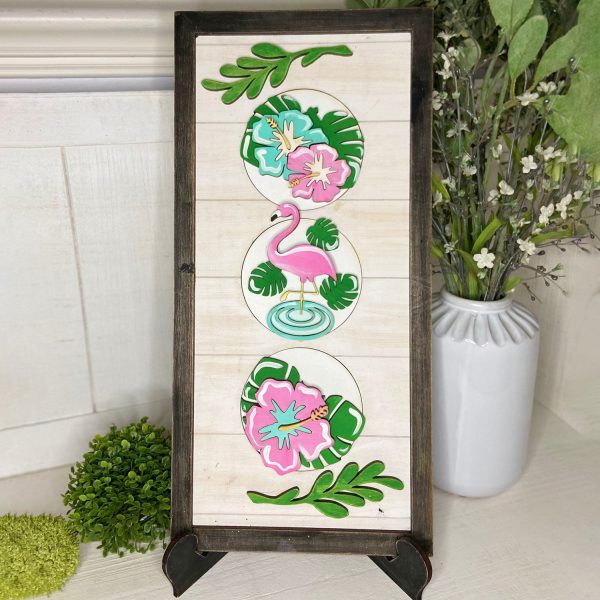 Beach Island Flamingo  Themed Interchangeable Cutouts (Set of 3) For Cheap