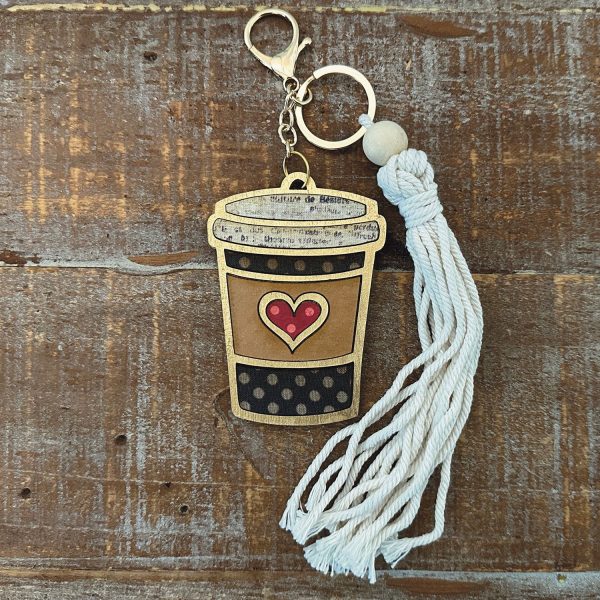 Coffee Themed Keychain - Bag Tag For Discount