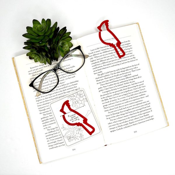 Cardinal Bird-Shaped Bookmark with Card Backer - Paperclip - Snack Bag Closure Cheap