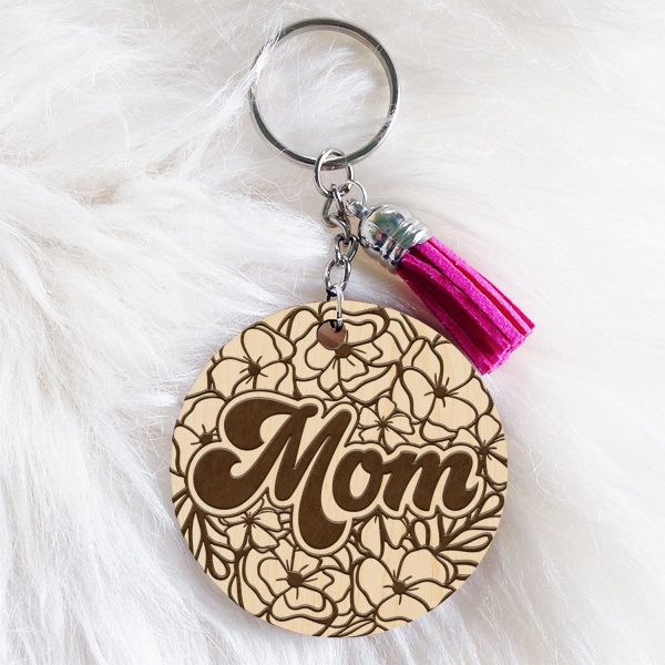 Floral  Mom  Keychain (Set of 2) Supply