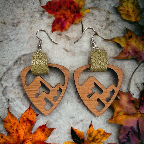 Guitar Pick Mountain Cutout Earrings For Cheap
