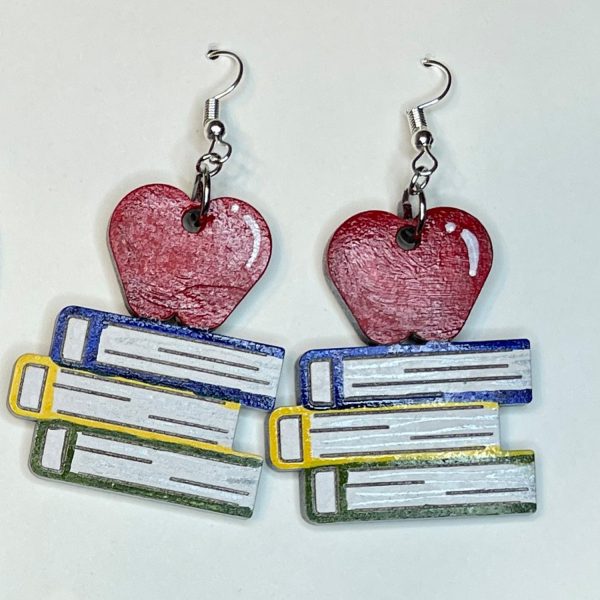 Teacher Earrings - Apple and Books Supply