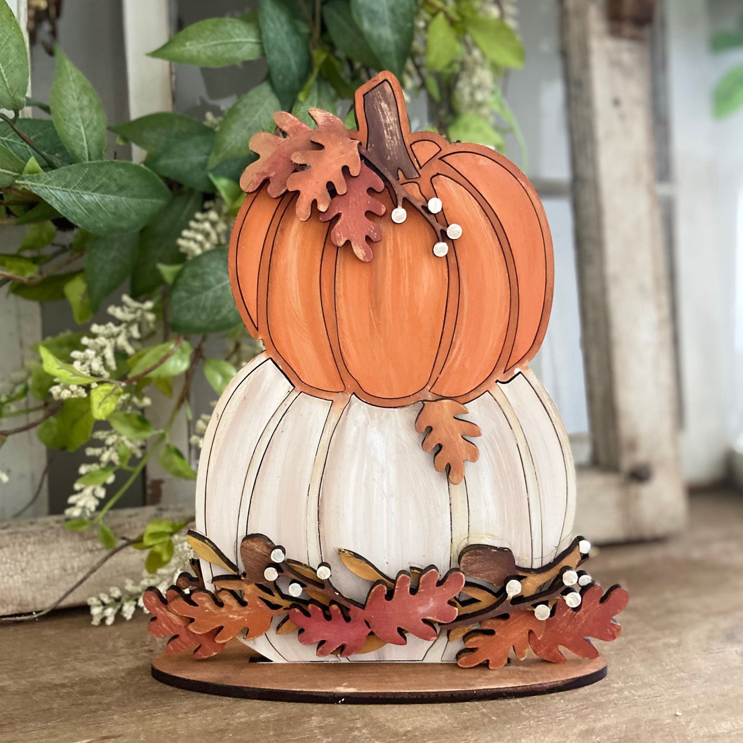Stacked Pumpkin Shelf Sitter Sign – Fall Decorative Sign For Cheap