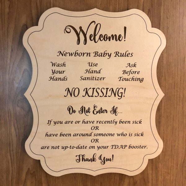 Newborn Baby Rules Door   Wall Sign Online