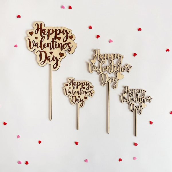 Happy Valentine s Day Cake and Cupcake Toppers (Set of 5) Sale