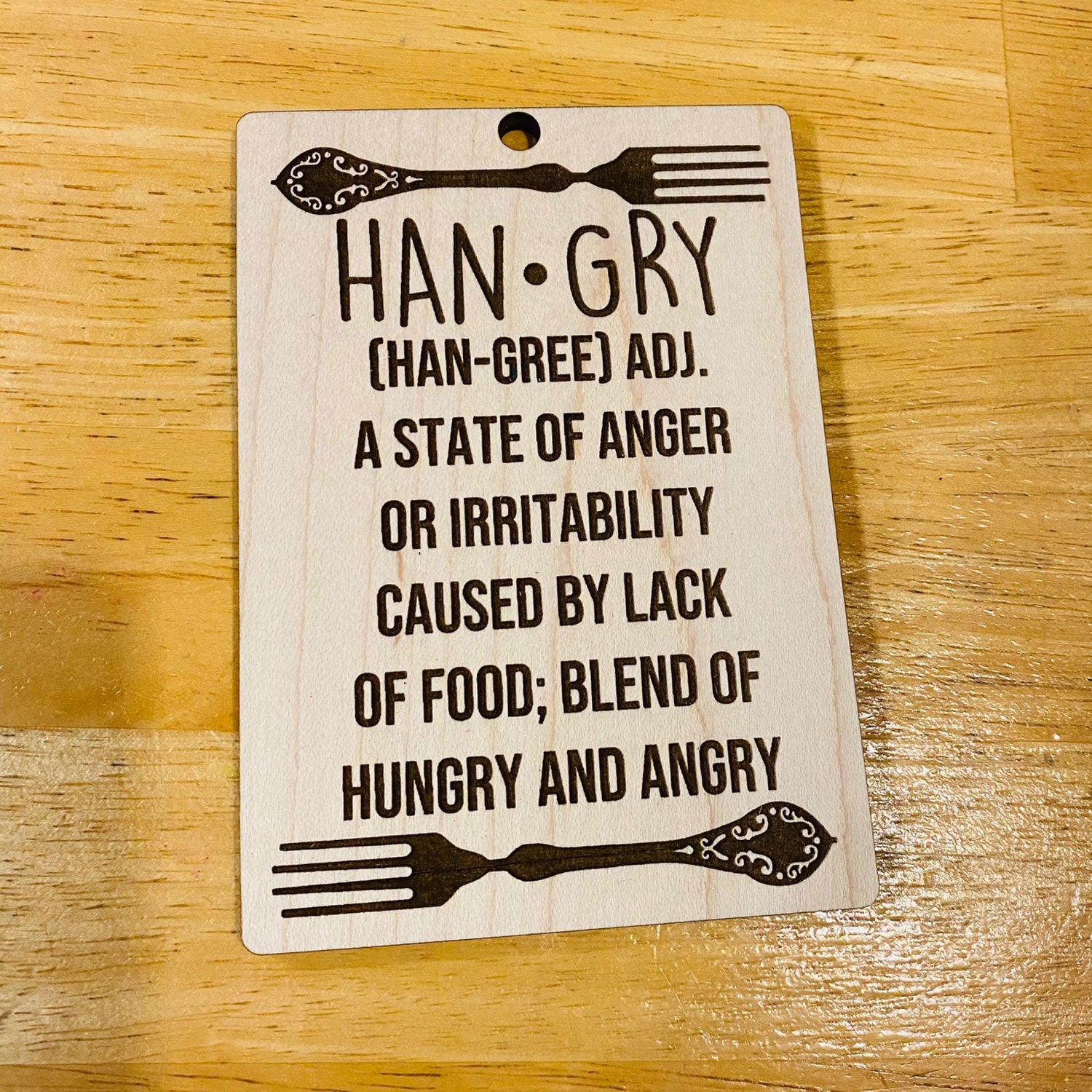 Hangry Funny Kitchen Wooden Sign – Hangry Meaning Sign on Sale