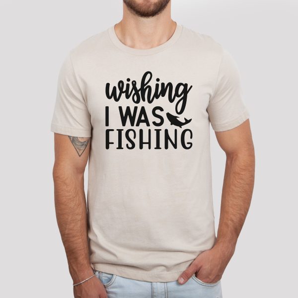 Wishing I Was Fishing  With Fish Graphic Online