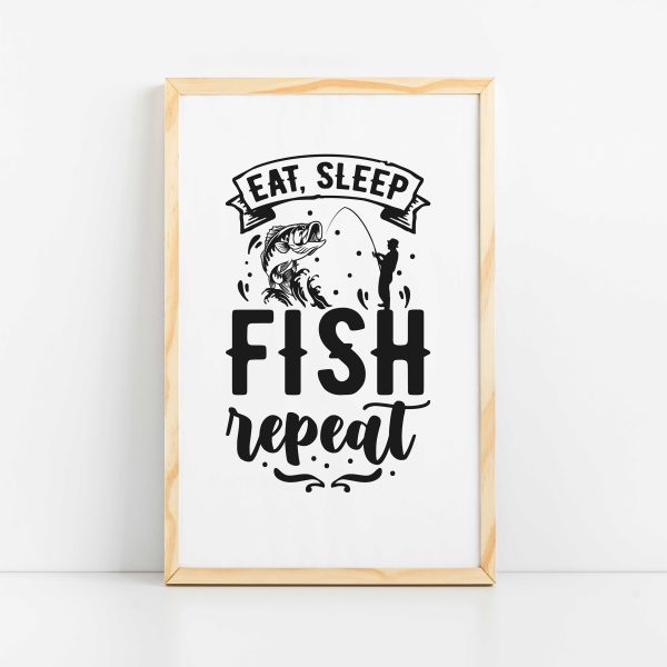 Eat Sleep Fish Repeat  Graphic Cheap