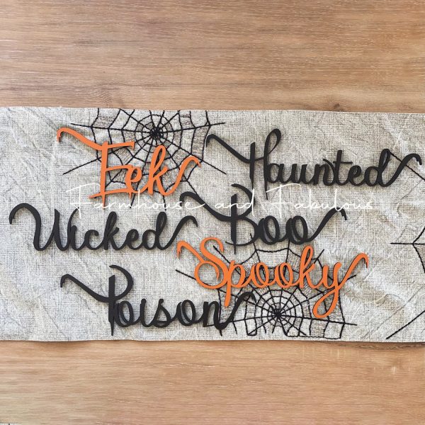 Halloween Plate Words Tablescape (Set of 6) Online Hot Sale