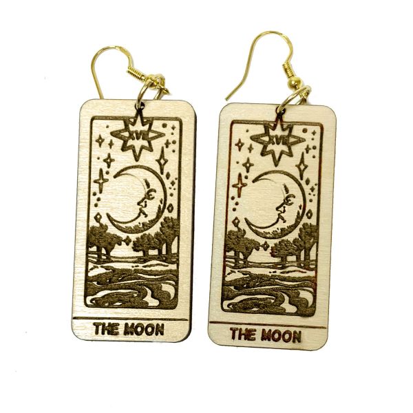 The Moon Tarot Card Dangle Earrings Online Sale