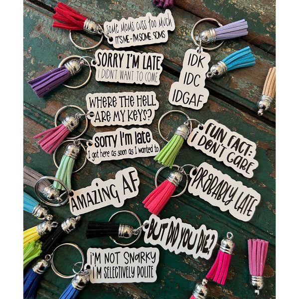 Snarky Keychains (Set of 10) Hot on Sale