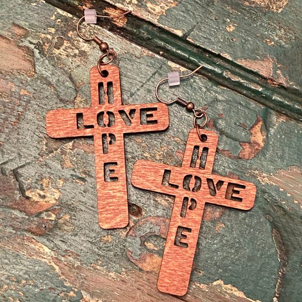 Hope Love Cross Dangle Earrings on Sale