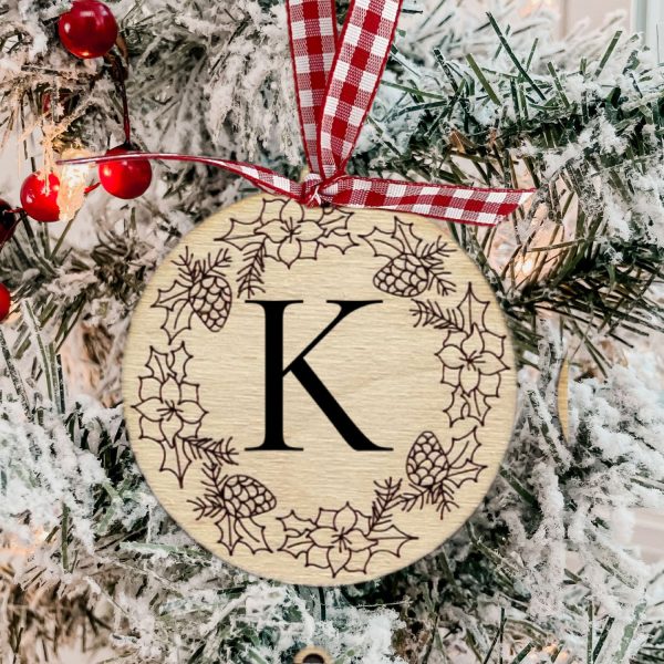 Customizable Poinsettia and Pinecone Ornament Online Sale