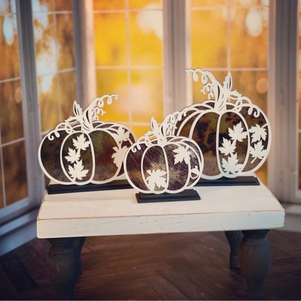Maple Leaf Pumpkins Shelf Sitters (Set of 3) Fashion