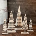 Plaid Winter Trees Shelf Sitters (Set of 5) Sale - Image 2