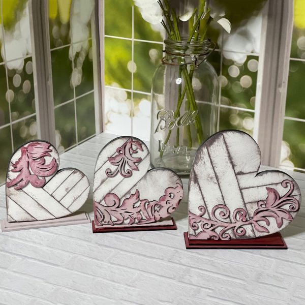 Flourish Farmhouse Style Hearts (Set of 3) Sale