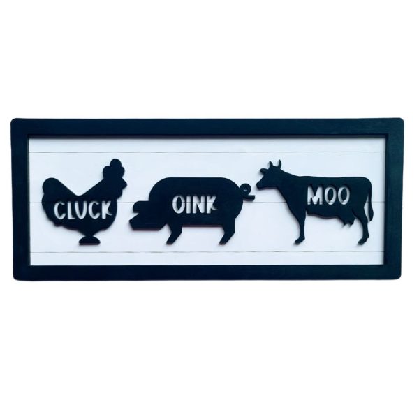 Farmhouse Cluck Oink Moo Sign Cheap