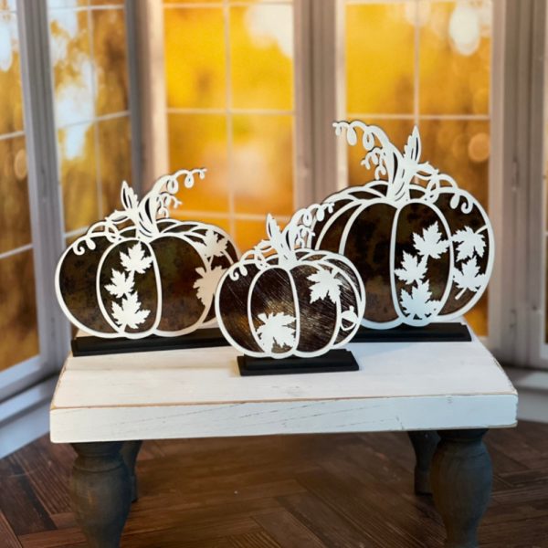 Maple Leaf Pumpkins Shelf Sitters (Set of 3) Fashion - Image 3