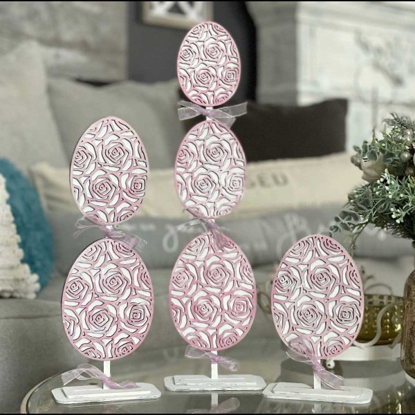 Floral Easter Egg Topiary Shelf Sitter (Set of 3) Supply
