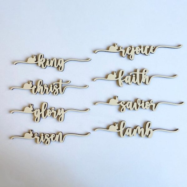 Bunny-adorned Easter Plate Words (Set of 8) For Cheap