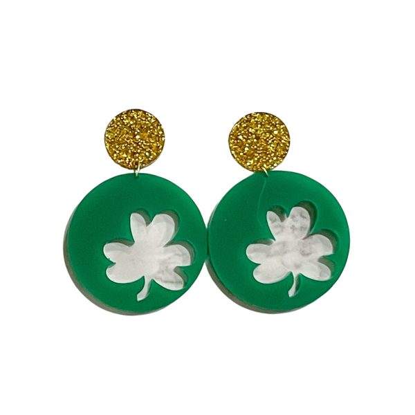 Shamrock Circle Dangle Earrings Online Hot Sale